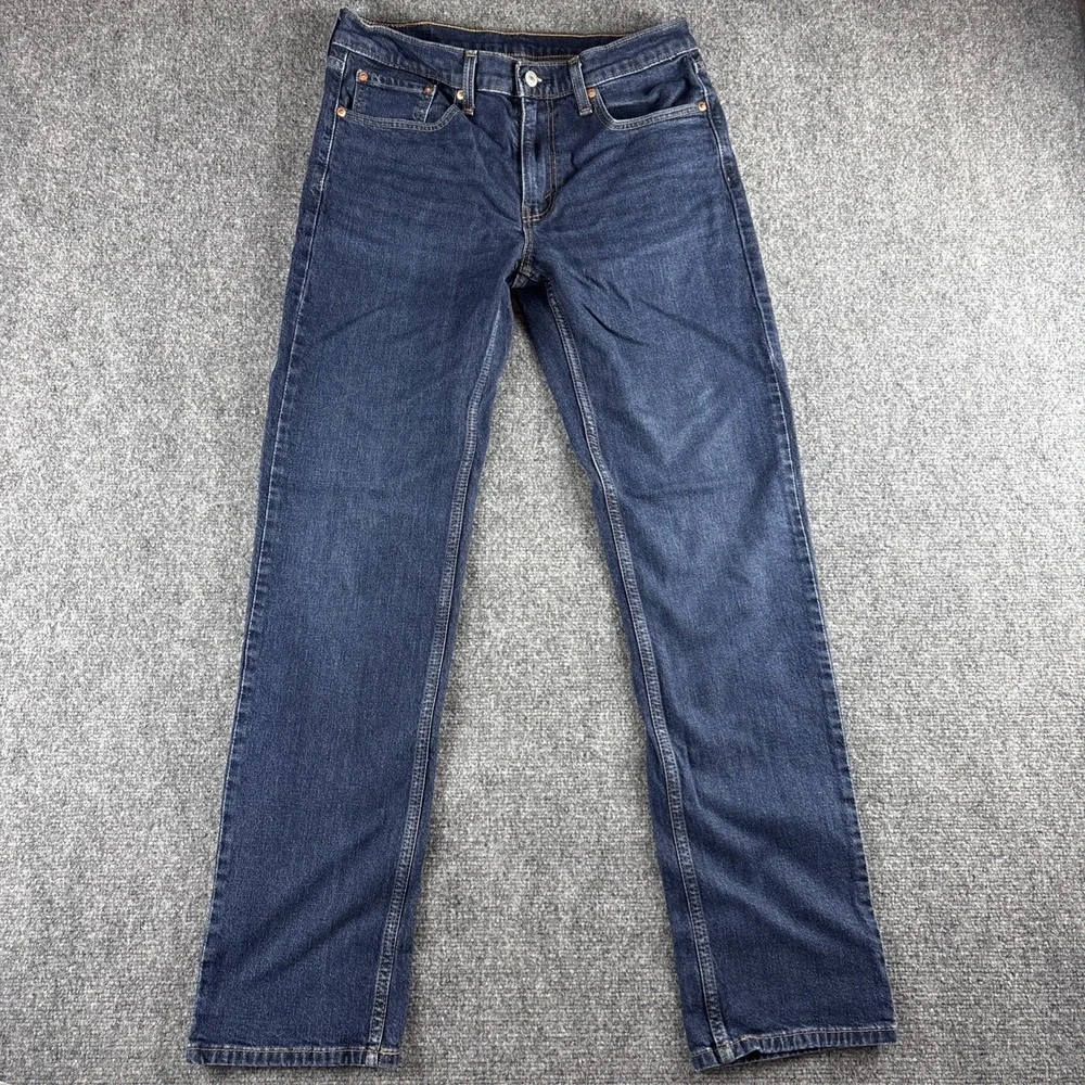 Levi's 514 Men's Straight Fit Jeans Size 32x34 Dark Wash Indigo Blue Denim